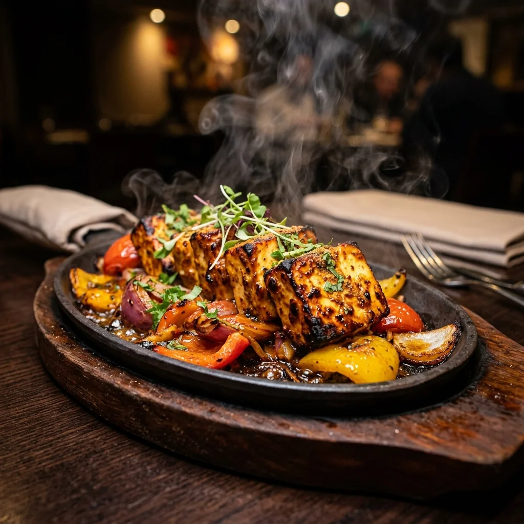 Tempting Vegetarian Paneer Tikka Sizzler at SAO BY THE SEA